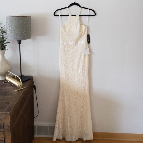 Lulu’s Zenith Floral Length Scalloped Halter Dress - Picture 2 of 7